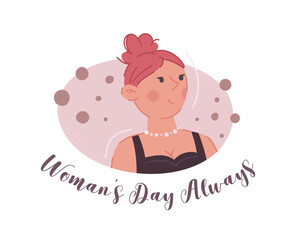 The concept of a card on March 8. International Women's Day. 