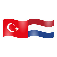 National flags of Turkiye and Netherlands