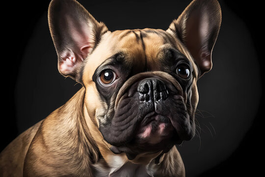 French bulldog dog portrait. Generative ai design.