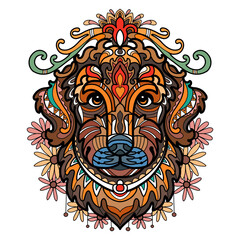 Abstract head of retriever dog vector illustration