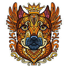 Abstract head of pitbull dog vector illustration