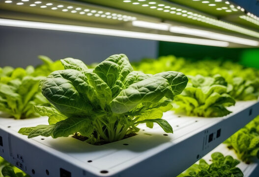 Harvesting The Future: An AI-Generated Render Of An Automated, Eco-Friendly Hydroponic Vegetable Growing System