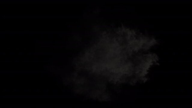 Isolated ground fire smoke explosion top view with Alpha channel.