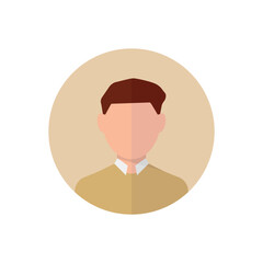 Man flat icon in round