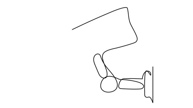 Continuous line Cctv camera line icon outline vector sign, linear style pictogram isolated on white. Video Surveillance Symbol logo illustration