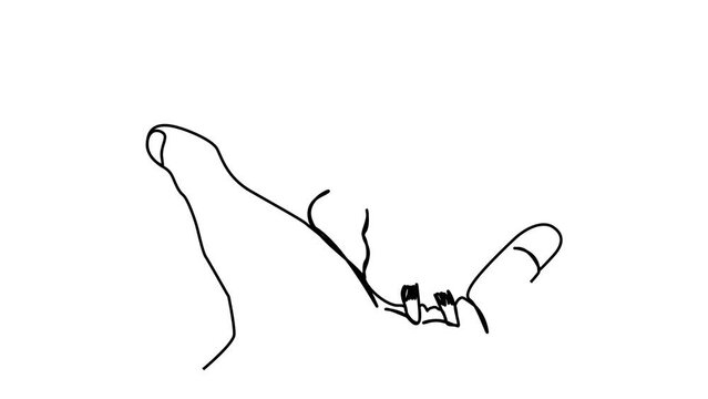 continuous line Dog hands and paws . Friendship. Illustrations, Pictures
