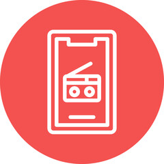 Vector Design Mobile Radio Icon Style