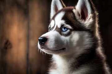 Beautiful face on the siberian husky. Gorgeous Husky Puppies. Labrador Retriever Pup. Puppies on Wallpaper. Images of Pet Animals. Generative AI