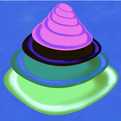 abstract background with circles snail,clam,shell,light green,pink,blue,beautiful snail,baby snail