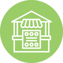 Naklejka premium Vector Design Carpet Stall Icon Style