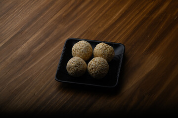 Amaranth laddu or Rajgira laddoo made using royal grain also called cholai spherical sweet balls