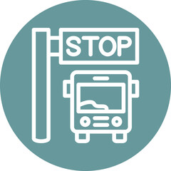Vector Design Bus Stop Icon Style