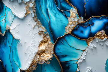 Marble, ink, paint, abstraction. Close-up image. Colorful abstract painting background. Oil paint with a high textured texture. Art to print. Printable artwork Generative AI