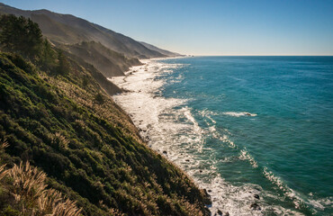 Hilly Forests and Vista at Big Sur