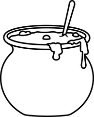 cooking soup in a pot