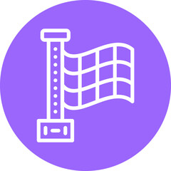 Vector Design Finish Flag Icon Style
