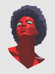 Woman enjoying a psychedelic wave