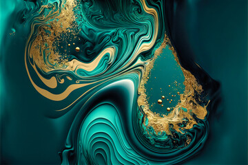 Obraz premium Marble, ink, paint, abstraction. Close-up image. Colorful abstract painting background. Oil paint with a high textured texture. Art to print. Printable artwork Generative AI