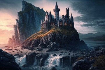 The Majestic Castle of the Mystic Highlands Generative AI