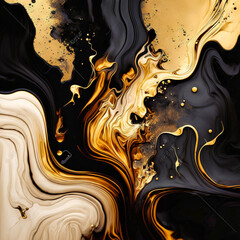 Marble, ink, paint, abstraction. Close-up image. Colorful abstract painting background. Oil paint with a high textured texture. Art to print. Printable artwork Generative AI
