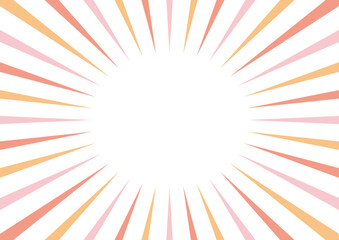 集中線　背景　フレーム 　オレンジ　ピンク