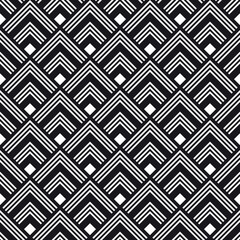 Classic geometric black and white ornament. Vector seamless pattern. Best for textile, home decor, wallpapers, wrapping paper, package and web design.