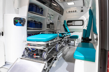 Brand New Ambulance Car Inside Interior Mediacal Vehicle for Hospital Use
