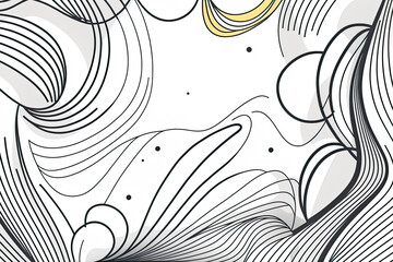 Abstract line art background vector. Minimalist pencil hand-drawn contour doodle scribble curve lines style background. Design illustration for fabric, print, cover, banner, decoration, wallpaper.