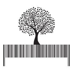 barcode tree, vector