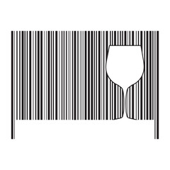 barcode, wine glass, vector