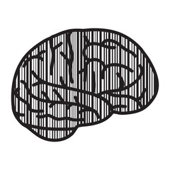 barcode, human brain, vector