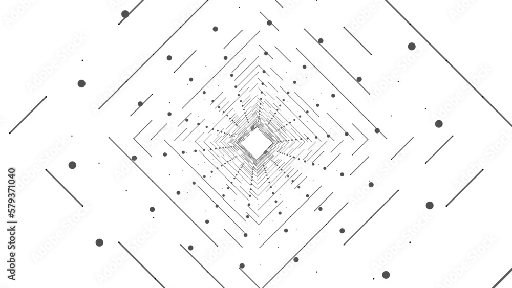 Poster abstract wireframe tunnel. vector wormhole. 3d portal grid. futuristic fantasy funnel.