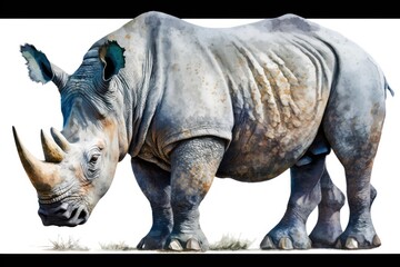 Fototapeta premium rhino on white background