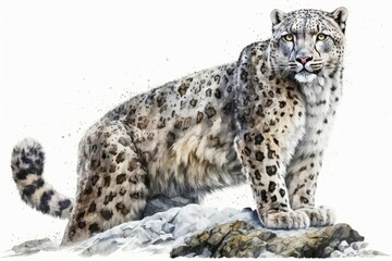 Fototapeta premium leopard in the snow