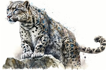 Fototapeta na wymiar leopard in front of a white background
