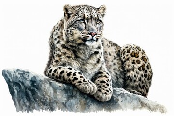 Fototapeta na wymiar leopard in front of white background