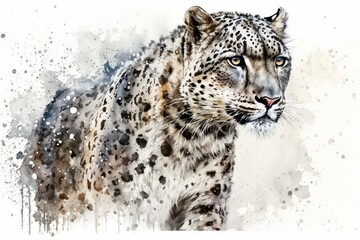 Plakat snow leopard portrait