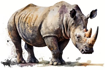 Obraz premium white rhino isolated on white