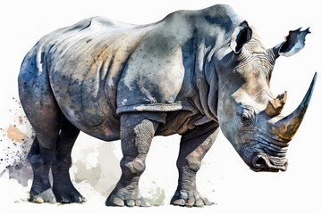 Fototapeta premium rhino isolated on white background