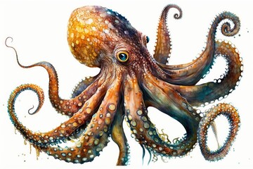 Fototapeta premium octopus on white
