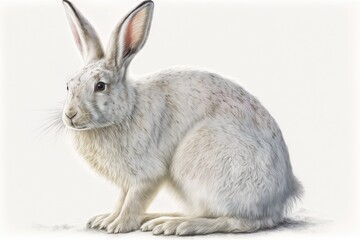 Obraz premium Arctic Hare watercolor Isolate on white background.