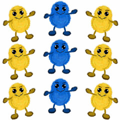 Fototapeta premium set of funny cartoon birds