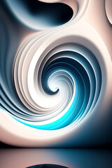 3d render of a spiral, AI generated colored abstract wavy illustration. - 579372237