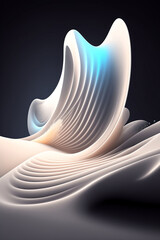 3d render of a spiral, AI generated colored abstract wavy illustration. - 579372240