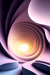 3d render of a spiral, AI generated colored abstract wavy illustration. - 579372248