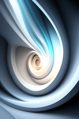 3d render of a spiral, AI generated colored abstract wavy illustration. - 579372256