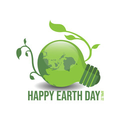 Happy earth day - design light bulb vector image