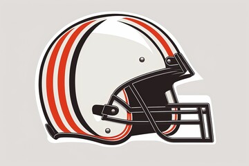 Fototapeta premium American football helmet illustration, sports concept, white background. Generative AI