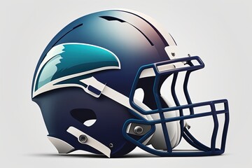 Fototapeta premium American football helmet illustration, sports concept, white background. Generative AI