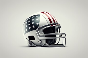 Fototapeta premium American football helmet illustration, sports concept, white background. Generative AI